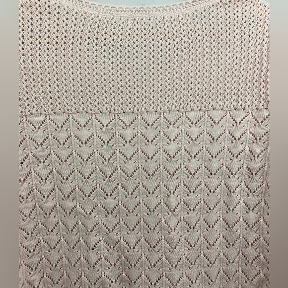 LL Bean Cardigan Women’s Size Large Light Pink Knit Button Up Linen/Cotton - Picture 5 of 8